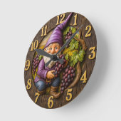 Grape-loving gnome harvest fantasy ronde klok (Hoek)