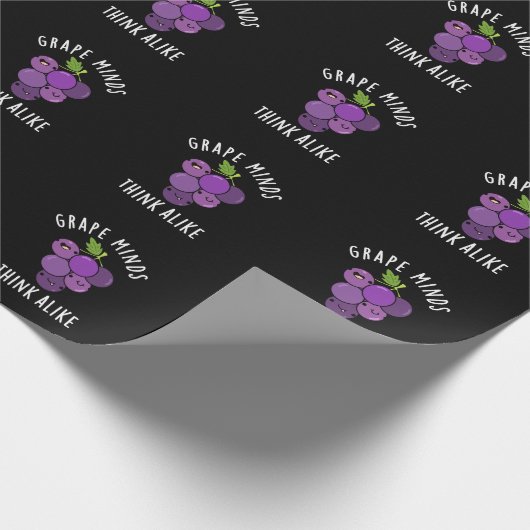 Grape Minds denken aan grappige fruitpun Dark BG Cadeaupapier (Hoek)
