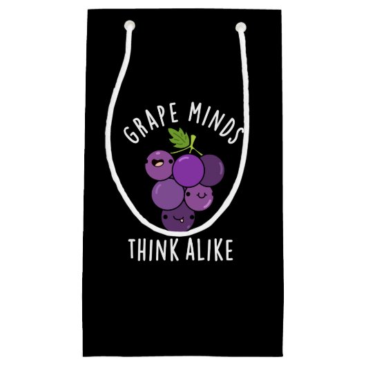 Grape Minds denken aan grappige fruitpun Dark BG Klein Cadeauzakje (Voorkant)