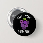 Grape Minds denken aan grappige fruitpun Dark BG Ronde Button 5,7 Cm (Voorkant /achterkant)
