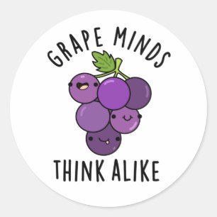 Grape Minds denken aan grappige fruitpun Ronde Sticker