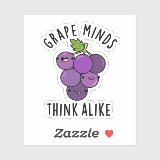 Grape Minds denken aan grappige fruitpun Sticker (Vel)