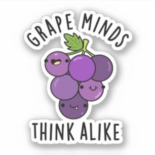 Grape Minds denken aan grappige fruitpun Sticker