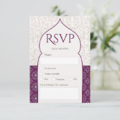 Grape Moroccan floral rsvp bruiloft Kaart (Staand voorkant)