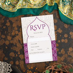 Grape Moroccan floral rsvp bruiloft Kaart