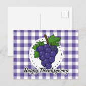Grape op Violet Pset - Happy Thanksgiving Briefkaart (Voorkant / Achterkant)