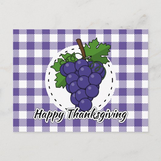 Grape op Violet Pset - Happy Thanksgiving Briefkaart (Voorkant)