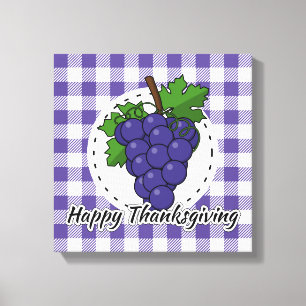 Grape op Violet Pset - Happy Thanksgiving Canvas Afdruk