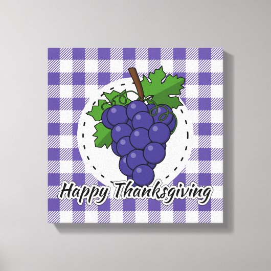 Grape op Violet Pset - Happy Thanksgiving Canvas Afdruk (Voorkant)