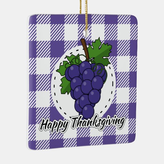 Grape op Violet Pset - Happy Thanksgiving Keramisch Ornament (Rechts)