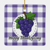 Grape op Violet Pset - Happy Thanksgiving Keramisch Ornament (Achterkant)