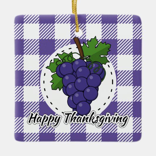 Grape op Violet Pset - Happy Thanksgiving Keramisch Ornament (Voorkant)