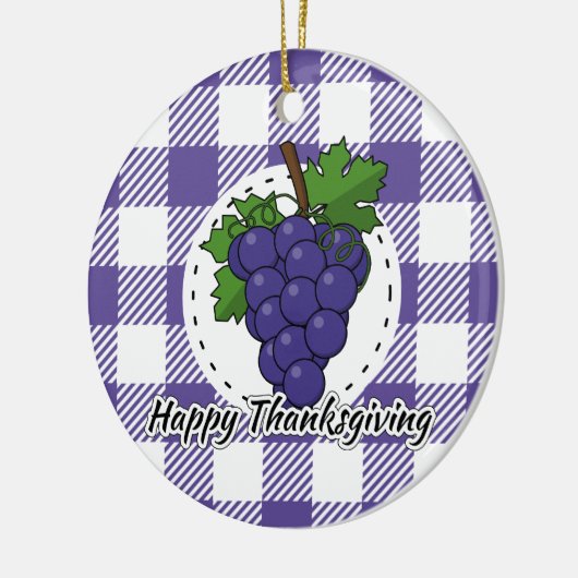 Grape op Violet Pset - Happy Thanksgiving Keramisch Ornament (Links)