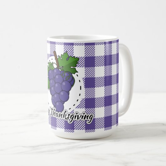 Grape op Violet Pset - Happy Thanksgiving Koffiemok (Voorkant rechts)