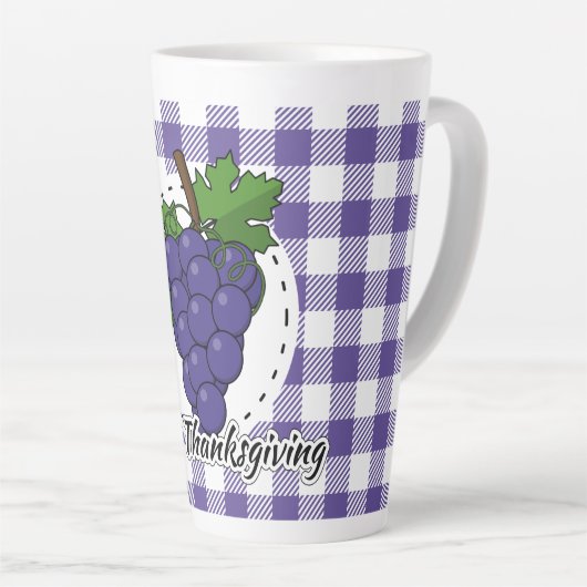 Grape op Violet Pset - Happy Thanksgiving Latte Mok (Rechterhoek)