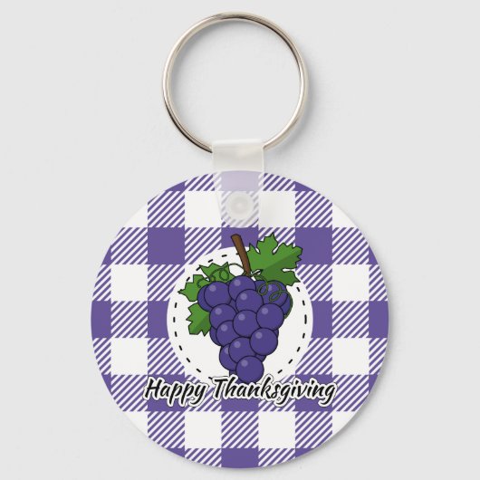 Grape op Violet Pset - Happy Thanksgiving Sleutelhanger (Voorkant)
