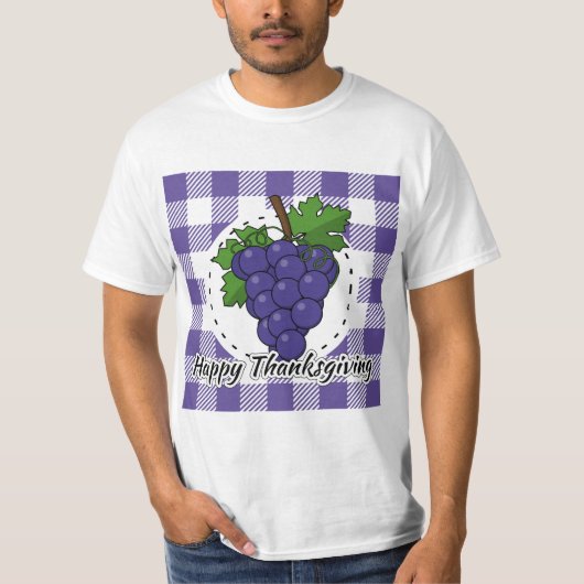 Grape op Violet Pset - Happy Thanksgiving T-shirt (Voorkant)