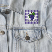 Grape op Violet Pset - Happy Thanksgiving Vierkante Button 5,1 Cm (In situ)