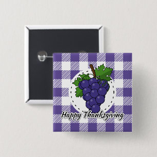 Grape op Violet Pset - Happy Thanksgiving Vierkante Button 5,1 Cm