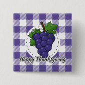 Grape op Violet Pset - Happy Thanksgiving Vierkante Button 5,1 Cm (Voorkant)