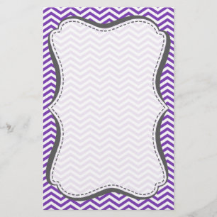 Grape Paarse Chevron Stripes Briefpapier