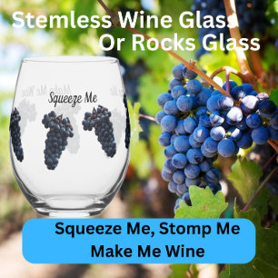 Grape Pic Wine Quote - Wijnglas of Rocks Glass Zonder Voet