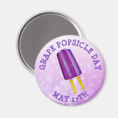 Grape Popsicle Day 27 mei Funny od Holiday Bu Magneet (Voorkant / Achterkant)