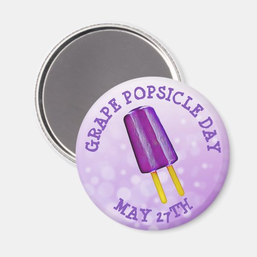 Grape Popsicle Day 27 mei Funny od Holiday Bu Magneet (Voorkant / Achterkant)
