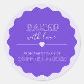 Grape Purple Baked With Love Scallop Sticker (Voorkant)