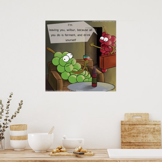 Grape Scheidingsgrappige Poster (Keuken)