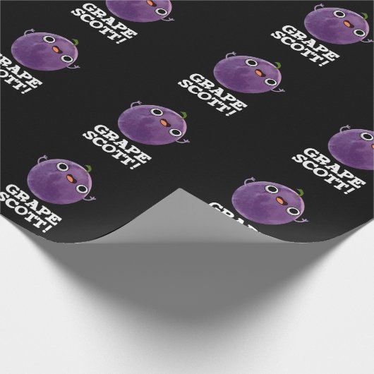 Grape Scott Funny Fruit Grape Pun Dark BG Cadeaupapier (Hoek)