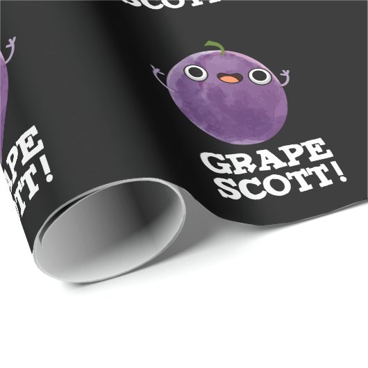 Grape Scott Funny Fruit Grape Pun Dark BG Cadeaupapier (Rol Hoek)