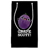 Grape Scott Funny Fruit Grape Pun Dark BG Klein Cadeauzakje (Voorkant)