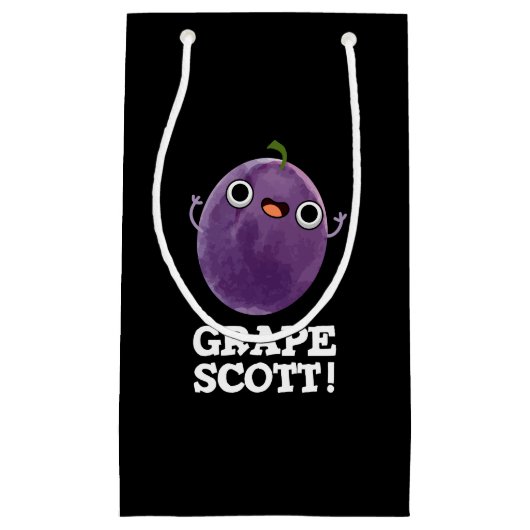 Grape Scott Funny Fruit Grape Pun Dark BG Klein Cadeauzakje (Voorkant)