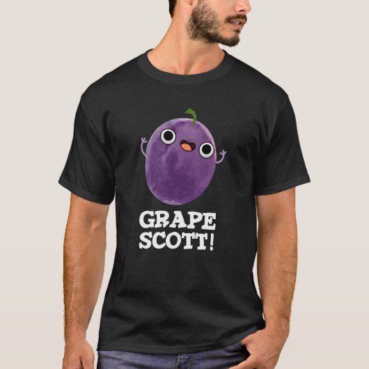 Grape Scott Funny Fruit Grape Pun Dark BG T-shirt (Voorkant)