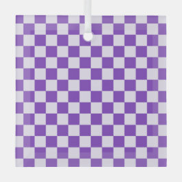 Grape soda checkerboard pattern glas ornament