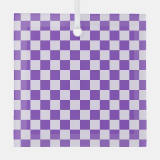 Grape soda checkerboard pattern glas ornament (Voorkant)
