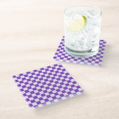 Grape soda checkerboard pattern glazen onderzetter (Schuin)