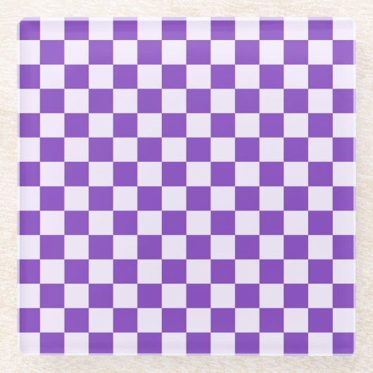 Grape soda checkerboard pattern glazen onderzetter (Voorkant)