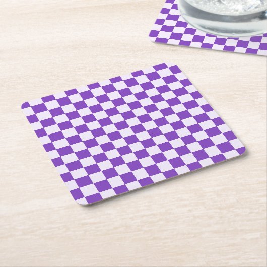 Grape soda checkerboard pattern kartonnen onderzetters (Schuin)