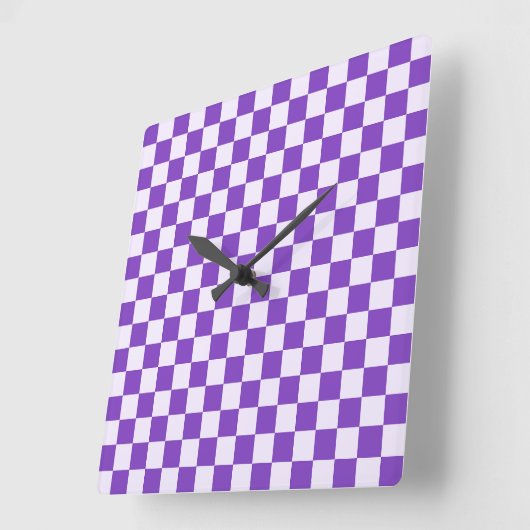 Grape soda checkerboard pattern vierkante klok (Hoek)