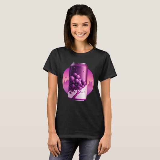 Grape Soda Synthwave 80s Retrowave Aesthetic 1 T-shirt (Voorkant volledig)