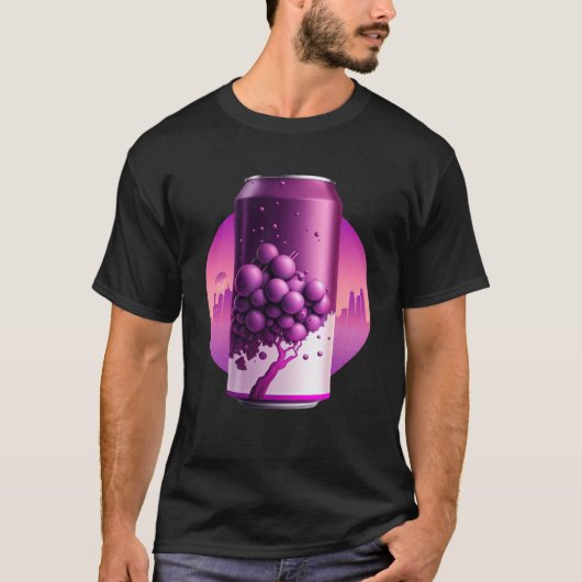 Grape Soda Synthwave 80s Retrowave Esthetisch 1 T-shirt (Voorkant)