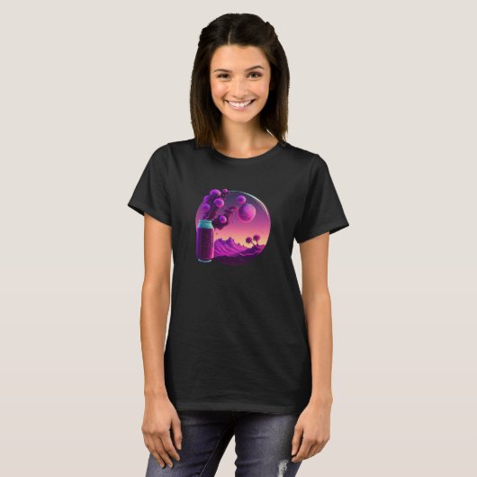 Grape Soda Synthwave 80s Retrowave Esthetisch T-shirt (Voorkant volledig)