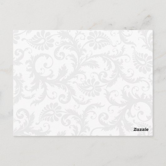 Grape Trim Black Damask Swirls Rehearsal Dinner Briefkaart (Achterkant)