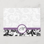 Grape Trim Black Damask Swirls Rehearsal Dinner Briefkaart (Achterkant)