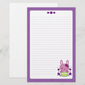 Grape Truffle Bunny Briefpapier (Voorkant / Achterkant)