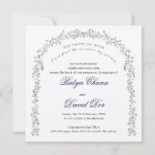 Grape Vine Pomegranate Jwish Wedding Invite Kaart (Voorkant)