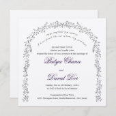 Grape Vine Pomegranate Jwish Wedding Invite Kaart (Voorkant / Achterkant)