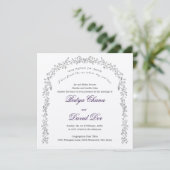 Grape Vine Pomegranate Jwish Wedding Invite Kaart (Staand voorkant)